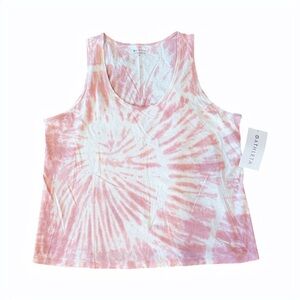 Athleta Pink and White Tie-Dye Tank Top